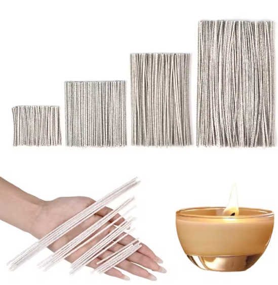 Candle Making Wicks - 100 Pezzi Stoppini in Cotone Cerato