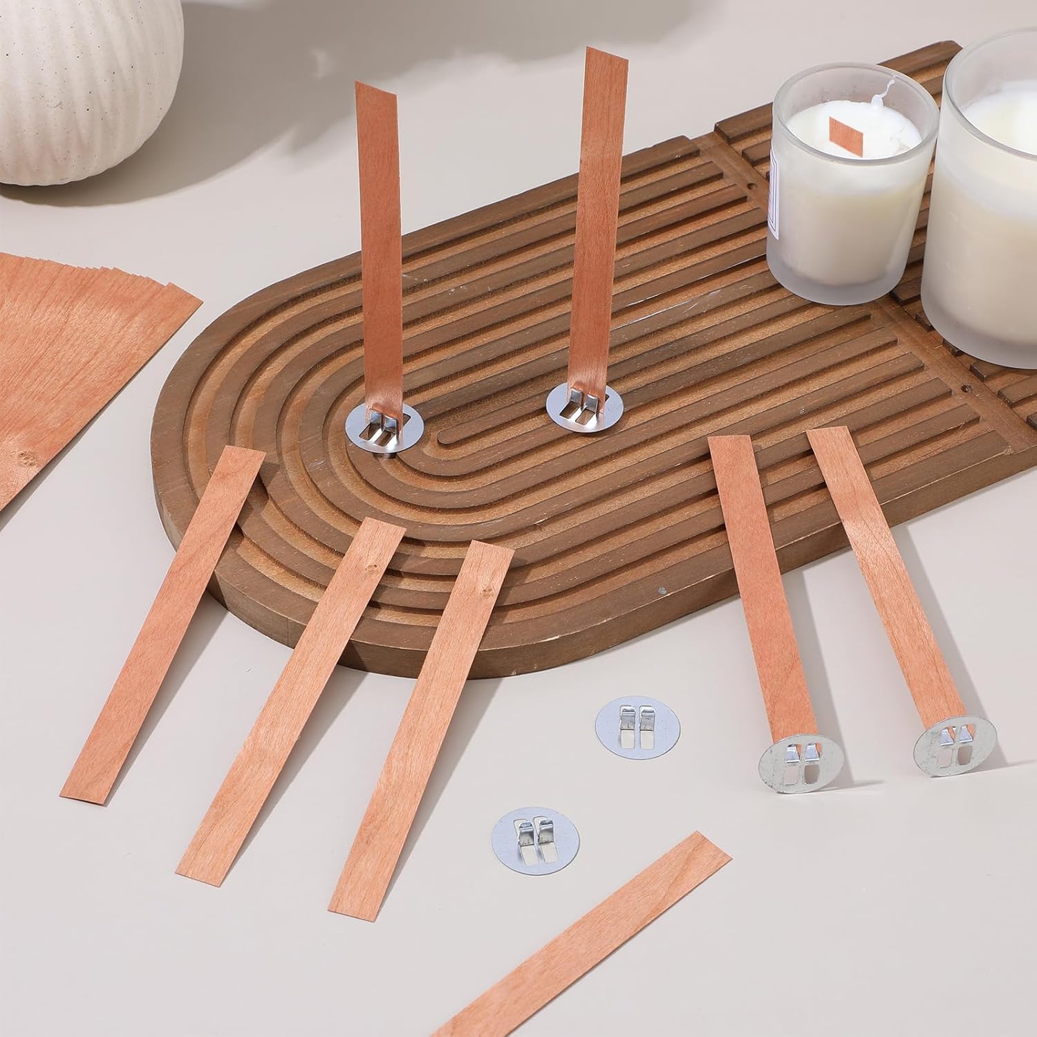 Candle Making Wicks - 60 Stoppini in Legno per Candele,