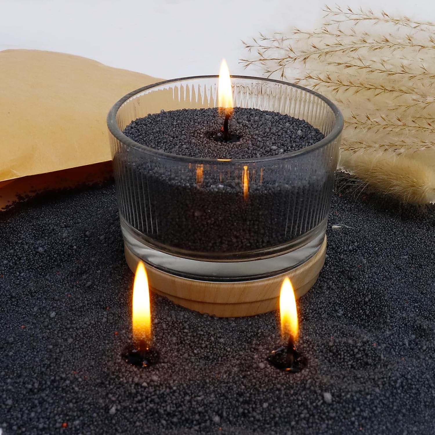 Candle Making Ingredients - Sabbia Nera per Candele con Stoppino,